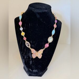 Kurt Geiger Gold-Tone Multicolor Butterfly Pendant Necklace 🌟New Launched🌟